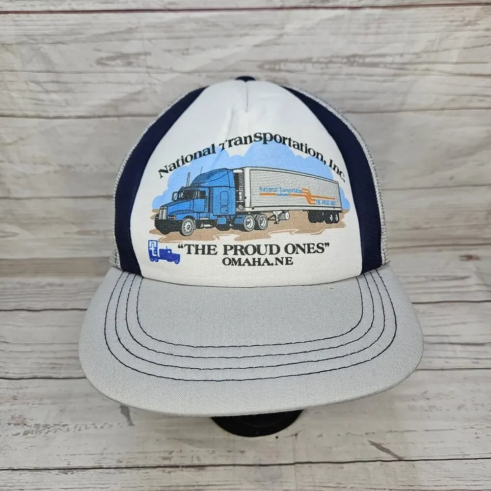 Vintage Trucker Hat Mesh Snapback National Transportation, Inc Omaha Nebraska